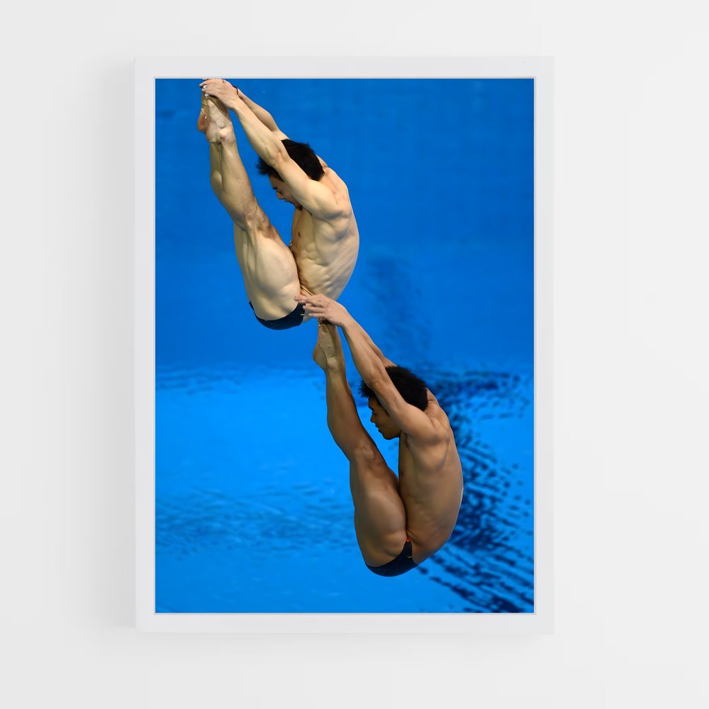Poster Plongée Synchronisée – affiche Plongeon synchronisé (vue 3)